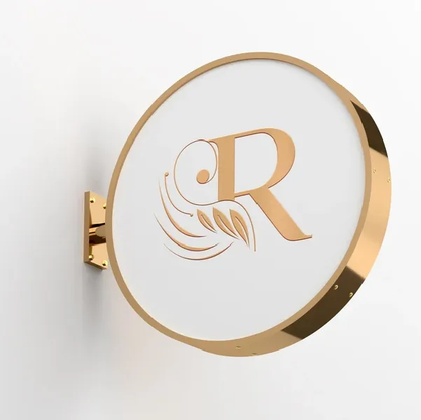An image of the Luxury Lightbox Signs with logo hanging on the wall.