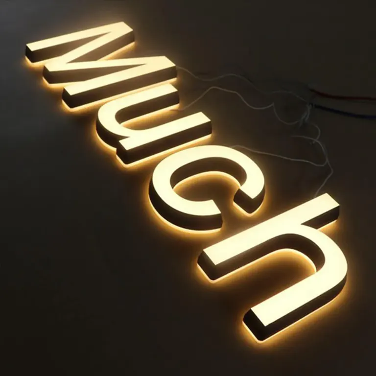 A model of the face lit channel letter sign illuminated with warm white LEDs