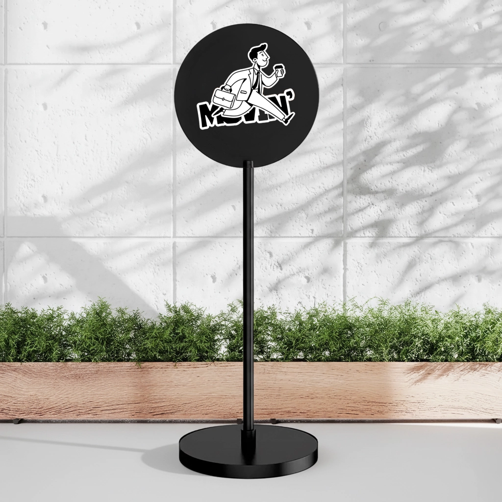 Custom Standing Round Sign