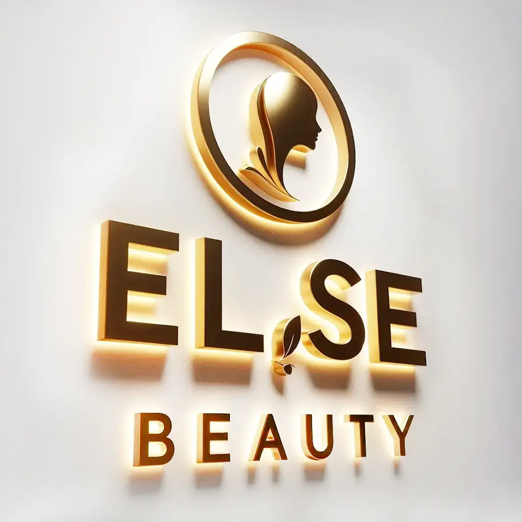 Image of a custom backlit sign hanging on a wall. The product says ELSE Beauty with the logo on it.